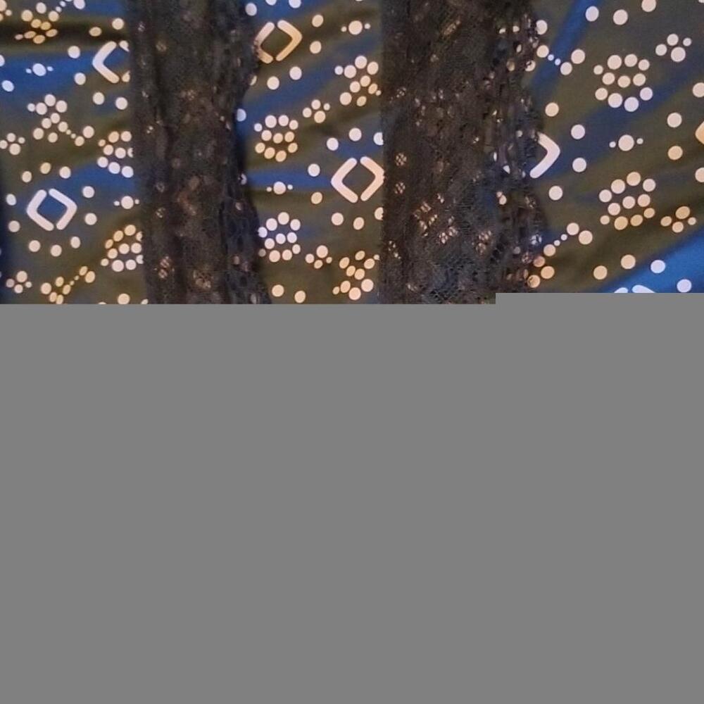 Source Unknown Blue And Black Patterned One Piece… - image 1